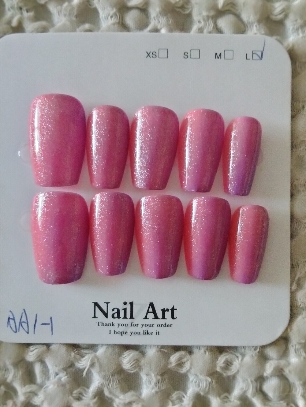 Nail Art Ombre Shimmer Mauve Press-On Nails Size Large - Picture 4 of 7